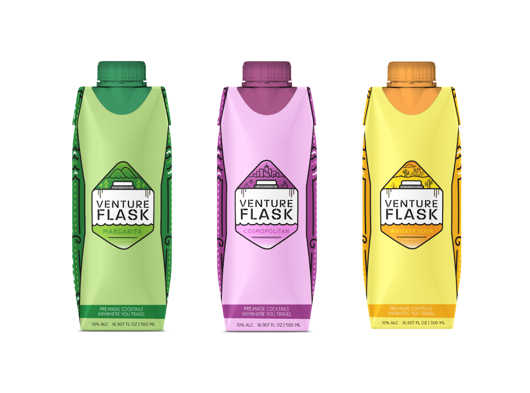 Venture Flask Tetra Paks; All 3 colors